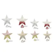Christmas Tree Top Star Led Light Glitter Xmas Trees Topper Ornament