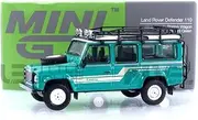 Mini GT 1/64 Land Rover Defender 110 1985 County Station Wagon Tritan Green Left Handle Assembled