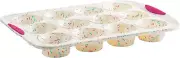 - 5118553 Structured Silicone Muffin Pan, 12 Cup, Confetti/Fuschia