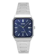 Casio Standard Analog Quartz MTP-B185D-2A1V Mens Watch Stainless Steel Blue Dial Date Display 50M