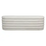 Demi Storage Bench Ottoman - Off White Linen