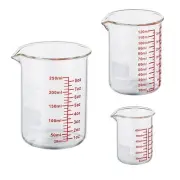 tHigh Borosilicate Glass Measuring Cup Set V Shaped Spout Glass Measuring Beaker