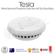 Wireless Interconnect Photoelectric Smoke Alarm with 10yr Lithium Battery- Tesla