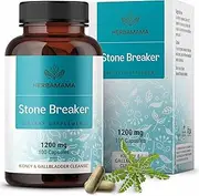 HERBAMAMA Stone Breaker Supplement - Organic Chanca Piedra Capsules Kidney Stones Dissolver - Stone Breaker Kidney & Gallbladder Cleanse - Support Liver & Urinary Function - Non-GMO 1200mg, 60 Caps