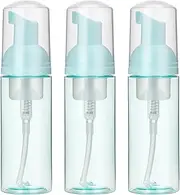 3PCS 2oz Foam Pump Bottles, Empty Plastic Foaming Dispenser Shampoo Bottles, Travel Size Shampoo Dispenser, Foam Pump Bottle for Cleaning, Travel, Makeup (60 Ml, Green)