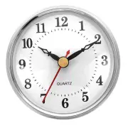 3.1" 80mm Quartz Arabic Clock Insert, Fit 75mm/2.4", Silver/White, Style 14