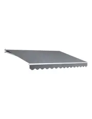 [Instahut] Retractable Folding Arm Awning Manual Sunshade 4Mx3M in Pearl Grey