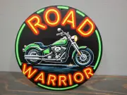ROAD WARRIOR 8 x 8 inch Round Metal Sign