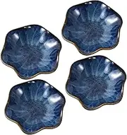 MAGICLULU 4Pcs Ceramic Soy Sauce Dishes Gradient Dipping Bowls for Condiments Appetizers Sushi Easy to Clean Lightweight Serving Plates