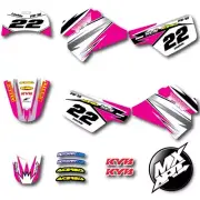 Custom sticker kit for Yamaha PW 50 pee wee PINK SHOCKWAVE style graphics decals