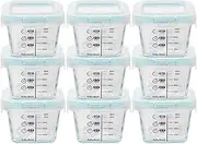 Blissify High Borosilicate Glass Baby Food Storage Containers,160ml Baby Food Jars with Airtight Lids Leak-Proof, Small Meal Prep Clear Jar, Microwave Dishwasher Freezer Safe