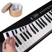 MuzcYM Piano Keyboard Stickers 88 Full Size Key Set Free Paste Keyboard Rake Note Marker Overlay Piano Key Stickers for Beginners Kids with Colorful Bigger and Bold Letters, Transparent and Removable