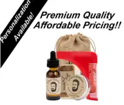 Beard Care Kit. Includes: Beard Oil, Beard Balm, Soap, & Beard Shaping Comb