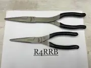 Snap-on Tools NEW 2pc BLACK SoftGrip LONG Needle Nose Plier Lot Set 97ACF 911ACF