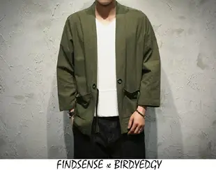 FINDSENSE 獨家打造 日系風格 外套 和服外套 春夏秋冬皆適合 外搭 和服 日本 武士 忍者 穿搭 並提供大尺碼