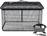 Fish Basket | 47L Fishing Bucket for Caught Fish,Foldable Container Net, Trap Cage Floating Outdoor Gear for Minnows Shrimp Bait Storage