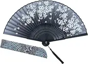 AWESEA Folding Hand Fans for Women Foldable Adopt Grade 1 Bamboo, Chinese Fan & Japanese Fan for Party & Home Decoration-Upgraded Version