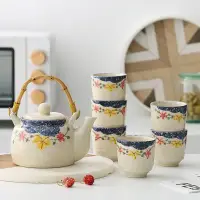 在飛比找蝦皮購物優惠-ACL 潮流文化🎈日式手繪提樑壺功夫茶具簡約冷水壺整套陶瓷泡