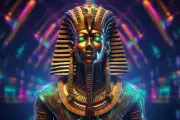 Pharaoh UV tapestry, Blacklight Reactive, Psychedelic Wall Hanging, DMT Art