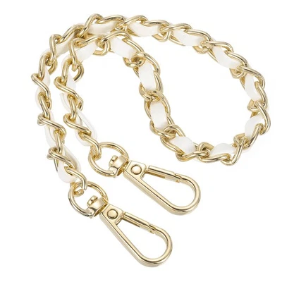 12" Purse Chain Strap, DIY Bag Chain Strap Replacement Adjustable, White&Gold