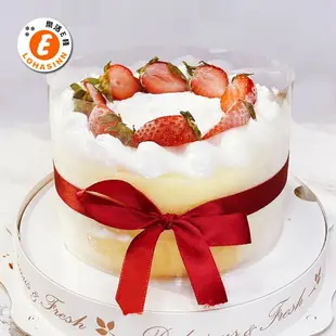 【樂活e棧】 造型蛋糕-清新草莓裸蛋糕6吋x1顆(生日蛋糕)(7個工作天出貨)