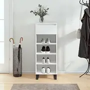 Shoe Cabinet High Gloss White 40x36x105 cm Engineered Wood,Shoe Storage Organiser,Cupboard Storage Footwear Stand Rack,Home Hallway Furniture Type2(White)
