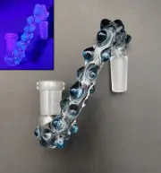 10mm Atomic Blue Stardust (UV) Glass Drop Down Attachment Adapter