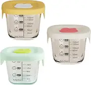 Baby Food Storage Box - 230ML Convenient Lids Containers | Baby Food Carrier, Suitable Glass Leakproof Microwave Safe Jar With Scale Minus 20-400 Degree Celsius For Dining Feeding