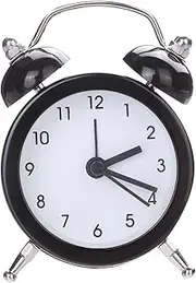 Alarm Clock Twin Bell Alarm Clock Loud Alarm Great for Heavy Sleepers Stylish Battery Operated for Bedroom and Decoration Clock for Bedroom(Black)