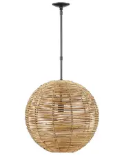 Lumanity Kingston Rattan Single-Light Globe Pendant