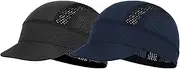 [OhMill] 2 Pcs Summer Cycling Caps Under Helmet Skull Cap Sun Visor Hat Cooling Mesh Cap Running Caps for Men Women
