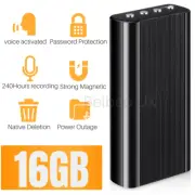 240 Hr Mini Spy Voice Activated Recorder Digital Audio Magnetic 16GB MP3 Player
