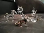 4Pcs. Bags Tiger hoes Figurine Hand Blowing Glass Animal Miniature Collectible