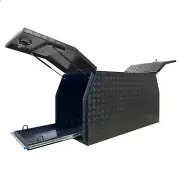 1600 x 700 x 820mm Black Checker Truck Trailer Toolbox Canopy Gullwing