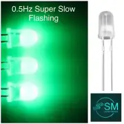 100pcs 0.5Hz 5mm Flashing LED Blinking GREEN Diffused Light Emitting Diode