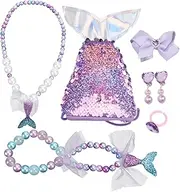 [Yardenfun] 6pcs Boys and Girls Jewelry Set Necklace Bracelet Creative Purse Ring for Little Girls