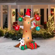 Holiday time Airblown Inflatables Christmas 6 FT Winter Tree Woodland rabbit