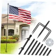 0 FT Flag Pole in Ground with Solar Light, Heavy Duty 10FT with Solar Light 1