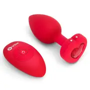 b-Vibe Remote Controlled Vibrating Jewelled Heart Butt Plug