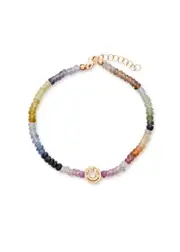 Roxanne First The Smiley Rainbow Sapphire Beaded Bracelet - Multicoloured - One Size One Size