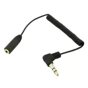 1x 3.5mm 1/8" 3 Pole Male Right Angled to 2.5mm Female Audio Coiled Spiral Cable