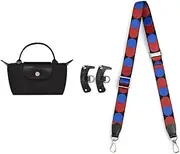 jiesinlov Canvas Purse Straps Replacement Crossbody Adjustable Shoulder Strap for Le PLIAGE or Replay(Black&Coffee)