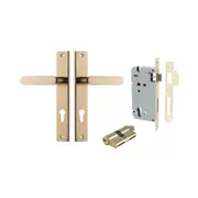 Iver Bronte Door Lever Handle on Rectangular Backplate Entrance Kit Key/Key