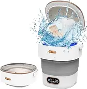Foldable Mini Washing Machine, 15L 2.2kg 2-in-1 Camping Washing Machine, Deep Cleaning of Underwear, Baby Clothes, Small Clothes, Small Washing Machine for Homes, Dormitories, Hotel, Grey