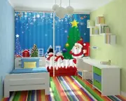 3D Santa Snowman Star Tree G746 Christmas Window Photo Curtain Fabric Quality Am