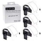 4 Rolls 4.07" x 6.4" Large Shipping Labels DK-1247 Fits Brother QL-1060 QL-1060N