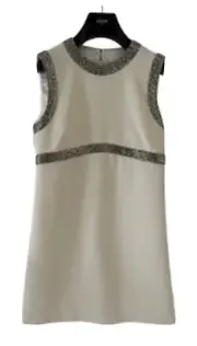 Celine dress new Mini Bandes Brodees - Off White - 38