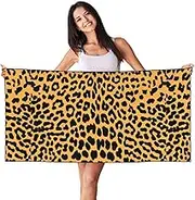 SAAKE Leopard Print Print Bath Towels Soft Skin Velvet Beach Towel Oversized Adults Quick Dry Lightweight