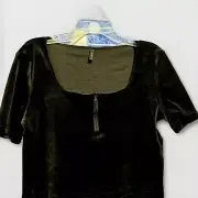 VERO MODA Womens Athena Zip Detail Velvet Crop Top Size XS Black NWT 2-0093