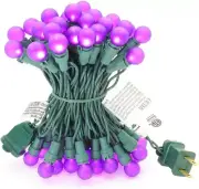 Halloween Lights String Purple G15 Globe String Light 50 LED 13.5Ft Plug in Fail